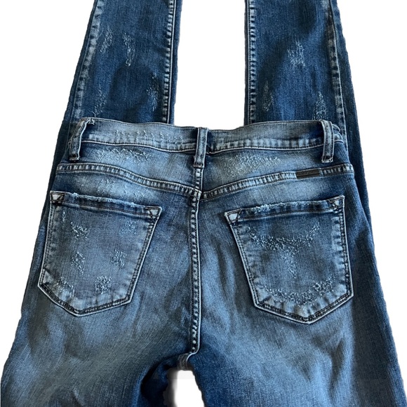 KANCAN Destroyed Medium Wash Skinny Denim Button Fly Jeans Size 9/29  29x31 - Picture 5 of 8